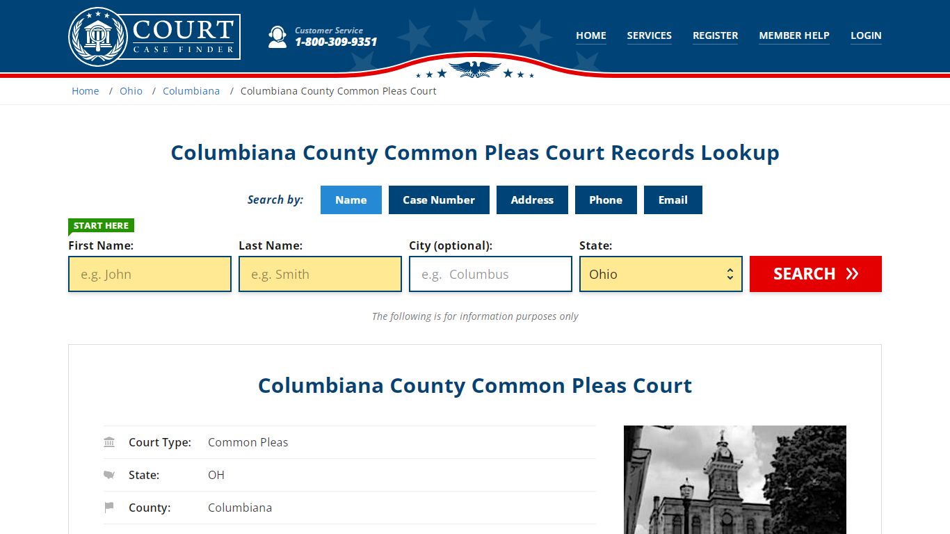 Columbiana County Common Pleas Court Records Lookup